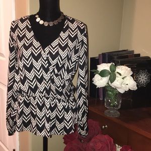 Ann Taylor Black and white blouse